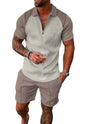 Mens Short Sets 2 Piece Outfits Polo Shirt Fashion Summer Tracksuits Casual Set Short Sleeve and Shorts Set for Men