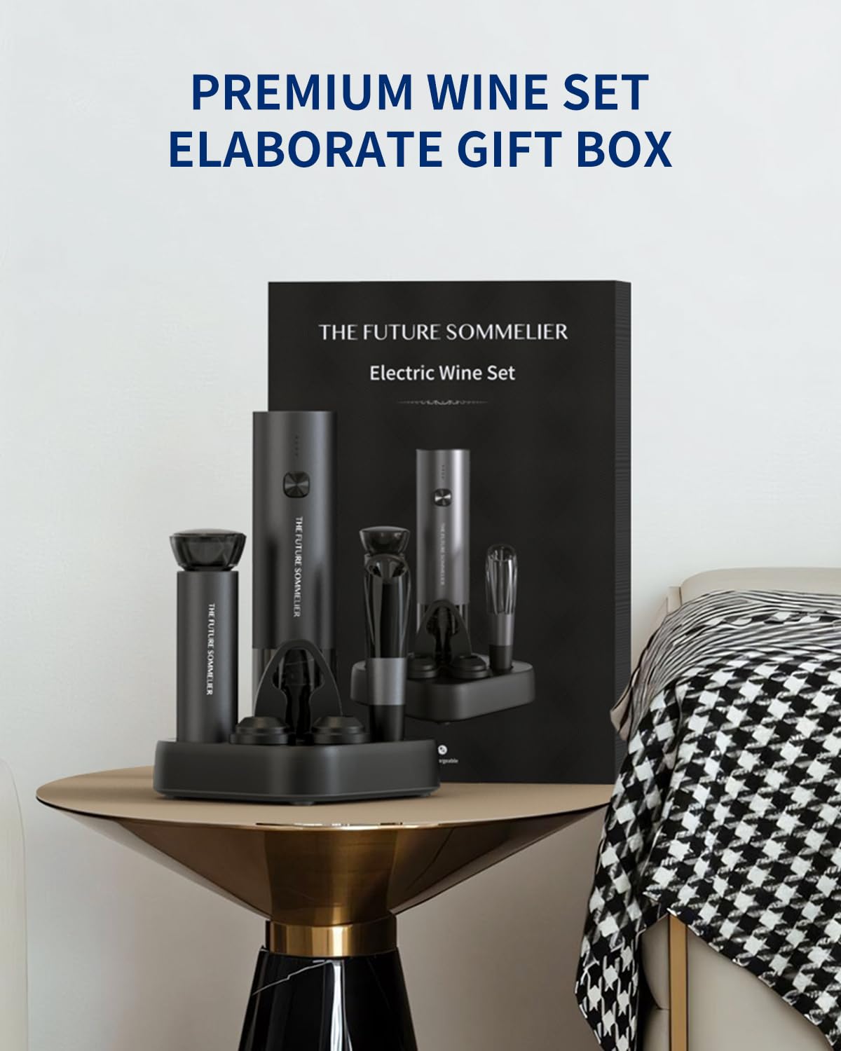 CIRCLE JOY Electric Wine Opener Rechargeable 5-in-1 Stainless Steel Wine Gift Set with Foil Cutter, Wine Aerator Pourer, Wine Drip Ring & Vacuum Stopper, Ideal Gifts for Wine Lovers, Silver