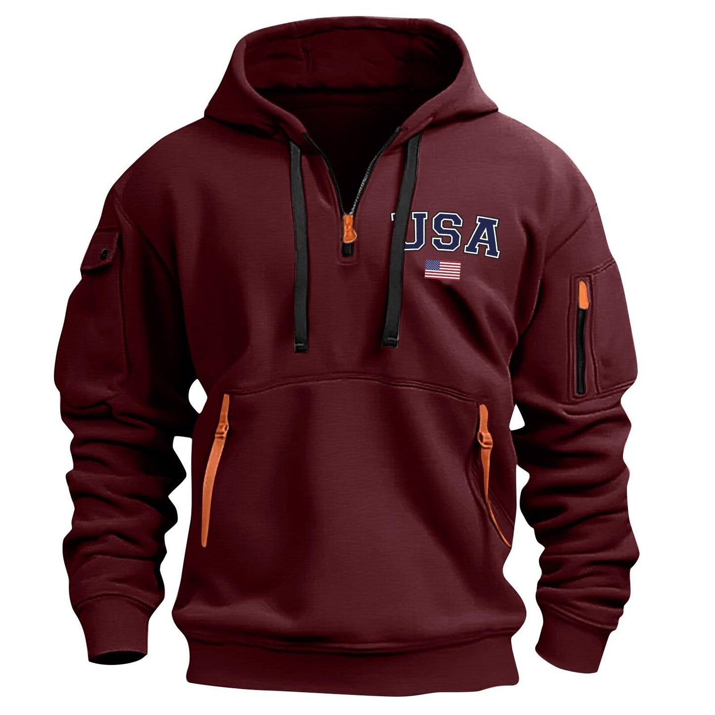 RTTUIOP Hoodies for Men Quarter Zip Pullover Tactical Sweatshirt Vintage Long Sleeve Casual Fashion Hoodie With Pockets