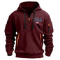 RTTUIOP Hoodies for Men Quarter Zip Pullover Tactical Sweatshirt Vintage Long Sleeve Casual Fashion Hoodie With Pockets