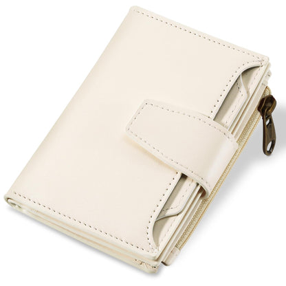 Airkit Small Wallet Women RFID Blocking Soft Leather Bifold Compact Card Holder Wallet for Women with Zipper Coin Pocket 4 ID Window