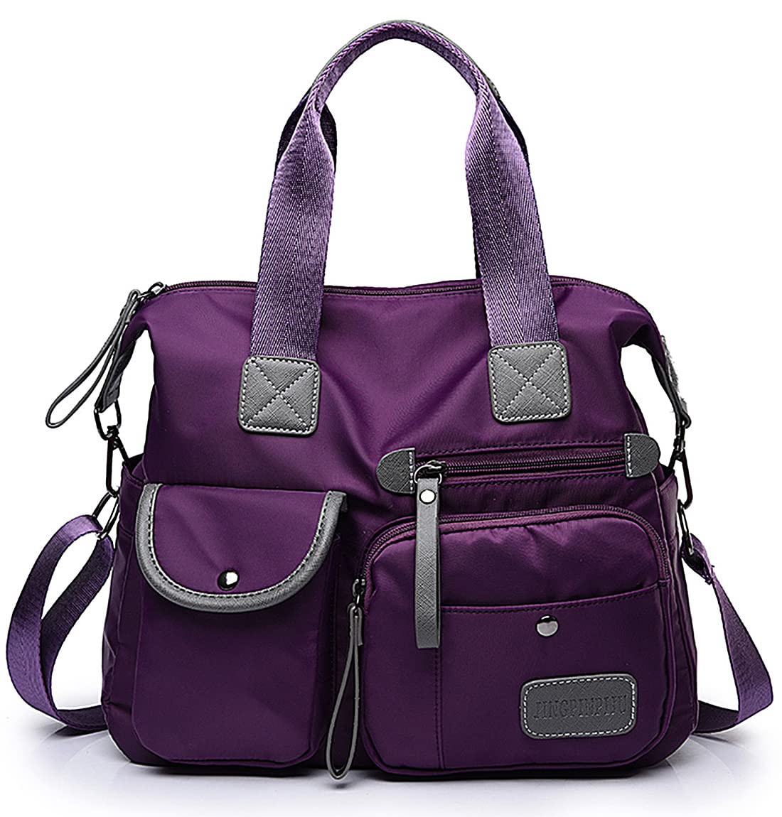 Tote Bag for Women,Multi Pockets Shoulder Handbag,Nurse Bag for Work,Large Cross body Purse,Fashion Nylon Top Handle Satchel
