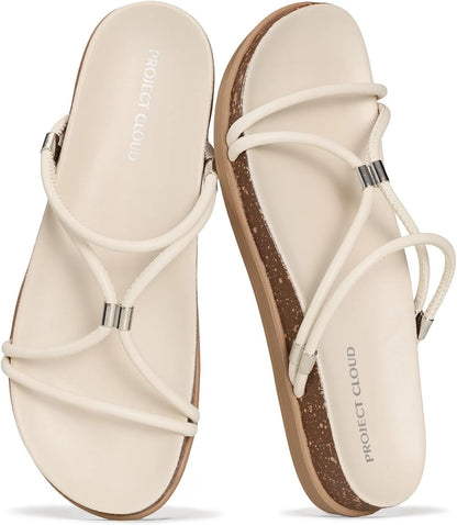 Project Cloud Summer Slides for Women 2026 with Plush and Soft Insole Womens Sandals Comfortable - Non-Slip and Lightweight Sandals Women Footwear