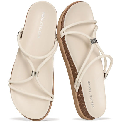 Project Cloud Summer Slides for Women 2026 with Plush and Soft Insole Womens Sandals Comfortable - Non-Slip and Lightweight Sandals Women Footwear