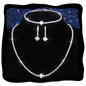 Aukmla Rhinestones Bridal Wedding Jewelry Sets Sparkly Necklace Earrings Bracelet Set Prom Formal Jewelry for Brides and Women