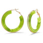 Chunky Gold Resin Hoop Earrings Leverback Statement Huggie Hoops Dangle Drop Dressy Earring Prom Festival Vacation Jewelry for Women