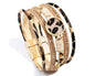 Fesciory Leopard Bracelet for Women, Boho Leather Wrap Multi-Layer Pearl Crystal Bracelet Bangle Jewelry