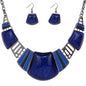 YAZILIND Vintage Ethnic Tibetan Sliver Turquoise Bib Collar Earrings Necklace Jewelry Set Women