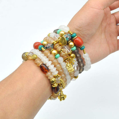 Bohemian Bracelet Sets for Women - 6 Sets Stackable Stretch Bracelets Multi-color Boho Jewelry for Women Hippie Bracelets Dainty Jewelry
