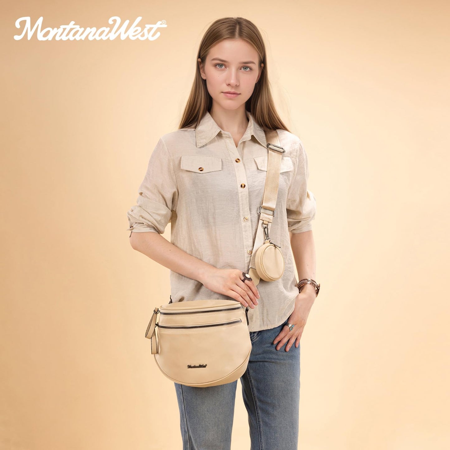 Montana West Bum Bag Nylon Crossbody Bags Mom Purse with with Coin Purse