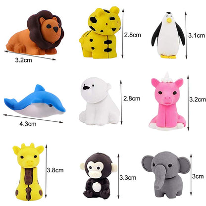 URSKYTOUS 60Pcs Animal Erasers Desk Pets for Kids,Classroom Prizes | Bulk Puzzle Erasers Toys,Party Favors,Back to School,Treasure Chest,Goodie Bag Stuffers,Easter Egg Fillers,Stocking Stuffers
