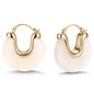 Chunky Gold Resin Hoop Earrings Leverback Statement Huggie Hoops Dangle Drop Dressy Earring Prom Festival Vacation Jewelry for Women