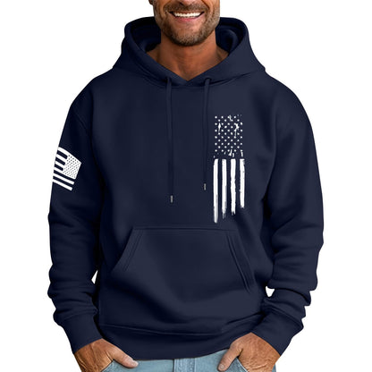 Ymosrh Mens Patriotic Hoodies USA Flag Print Hooded Sweatshirt Pullover Casual Fashion Hoodie, M-6XL