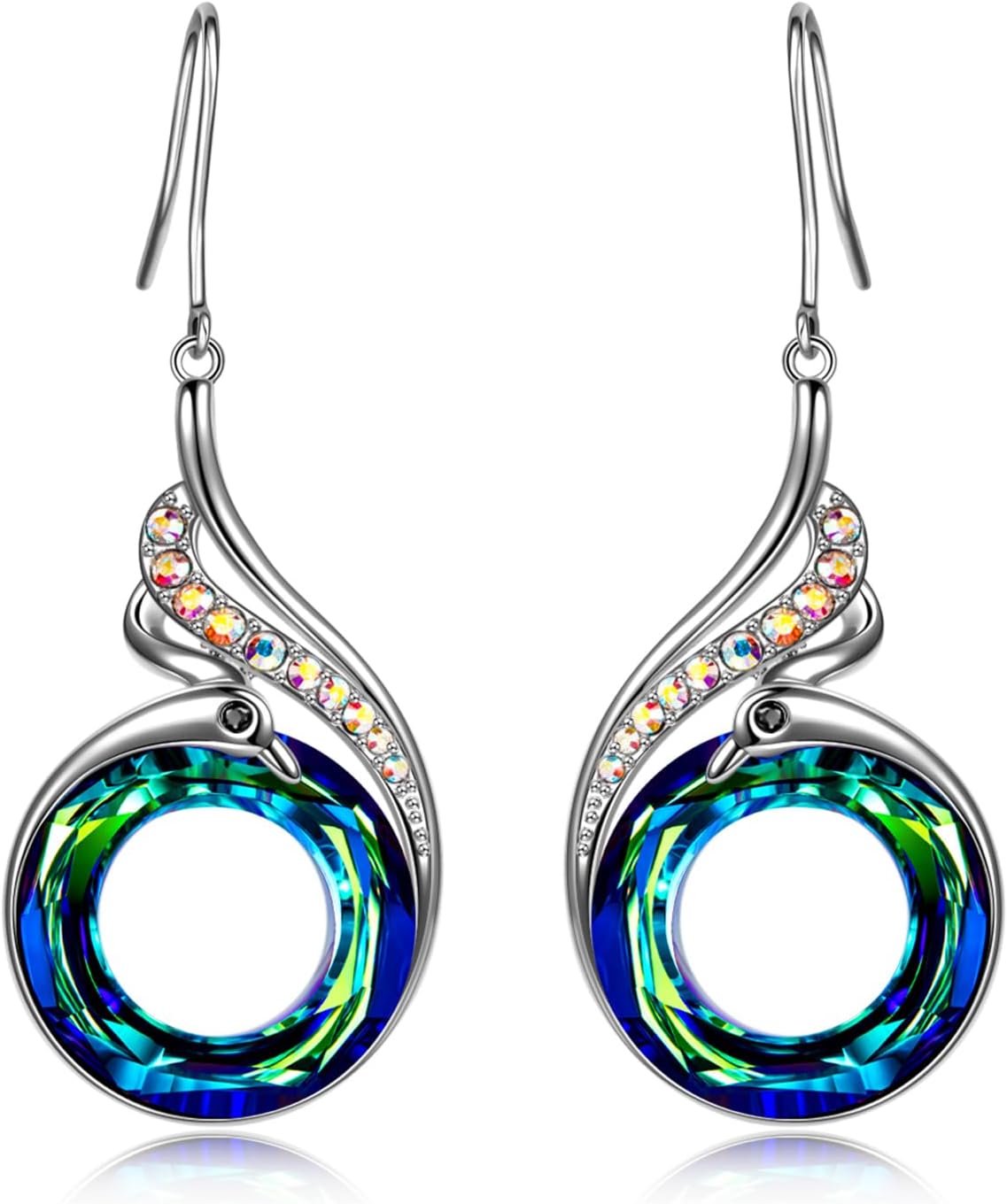 Kate Lynn Rise From the Ashes Phoenix Dangle Earrings, Crystal from Austria | Symbol of Luck and Renewal, Meaningful Birthday Gift for Women