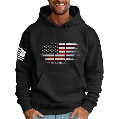 Ymosrh Mens Patriotic Hoodies USA Flag Print Hooded Sweatshirt Pullover Casual Fashion Hoodie, M-6XL