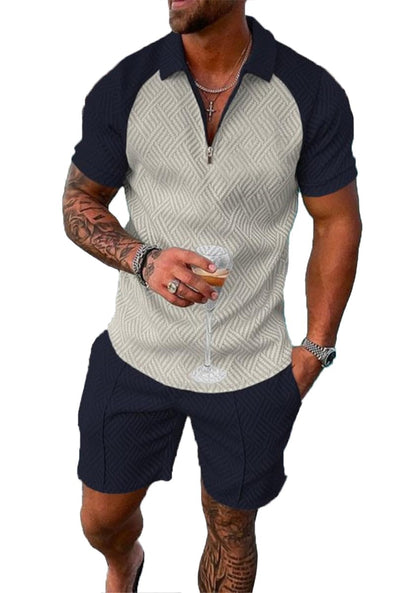 Mens Short Sets 2 Piece Outfits Polo Shirt Fashion Summer Tracksuits Casual Set Short Sleeve and Shorts Set for Men
