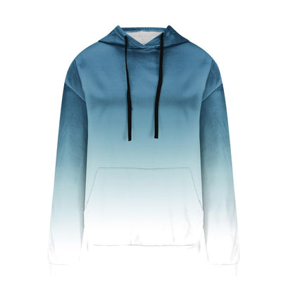 Women Gradient Tie Dye Pullover Hoodie Long Sleeve Drawstring With Pocket Oversized Casual Street Sweatshirts
