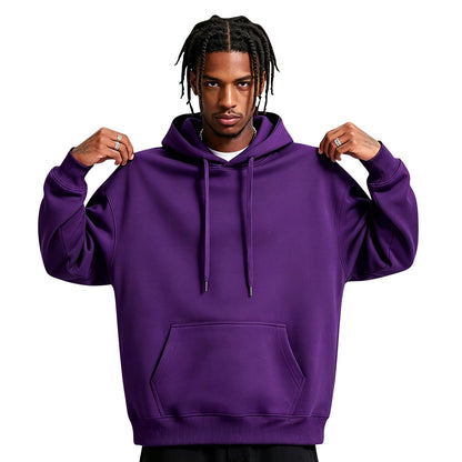Men Hoodie Sweatshirt Pullover with Kangaroo Pocket Lightweight Casual Hooded Top Apparel for Spring Fall Wear