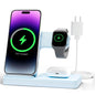 GETPALS Wireless Charger iPhone Charging Station for Apple Multiple Devices | 3 in 1 Charger Stand for iPhone 17 Pro Max 17e 16 16e 15 14 13 12 & Watch Series 11-2 SE Ultra & Airpods 4 3 Pro, Black