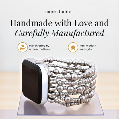 Cape Diablo Handmade Gemstone Watch Band for Women Compatible with Apple Watch 38mm 40mm 41mm 42mm 44mm 45mm, Boho Stretchable Strap Fits for iWatch Series 11/10/9/8/7/6/5/4/3/2/1 SE 3/2/1