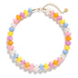 Chunky Beaded Choker Necklace for Women Summer Beach Acrylic Beads Necklaces Trendy Boho Statement Colorful Necklace Jewelry Accessories