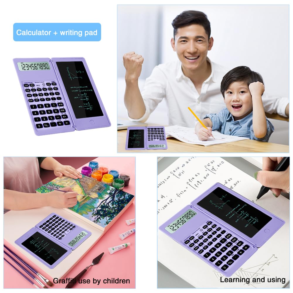 IPepul Scientific Calculators for Students, 10-Digit Large Screen, Math Calculator with Notepad, Classroom Must Haves for Middle High School Supplies & College (Black)
