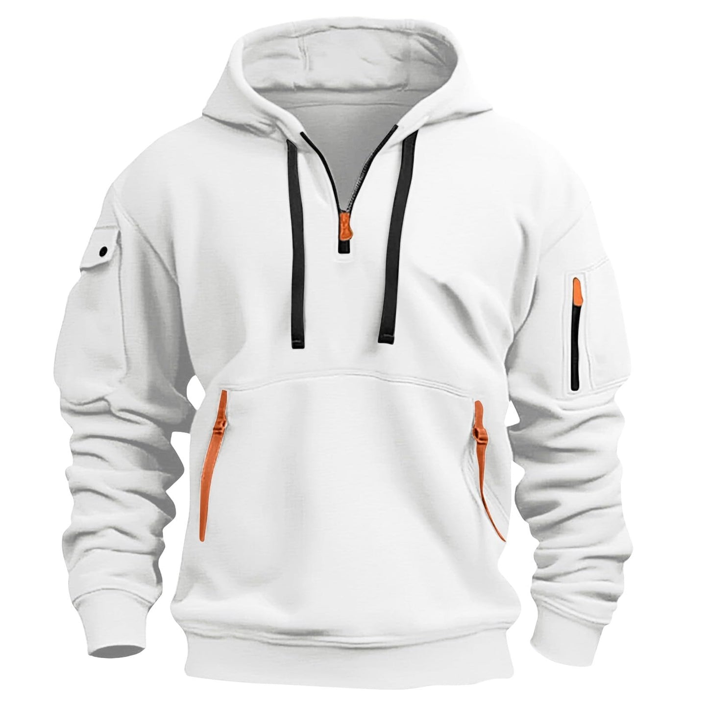 RTTUIOP Hoodies for Men Quarter Zip Pullover Tactical Sweatshirt Vintage Long Sleeve Casual Fashion Hoodie With Pockets
