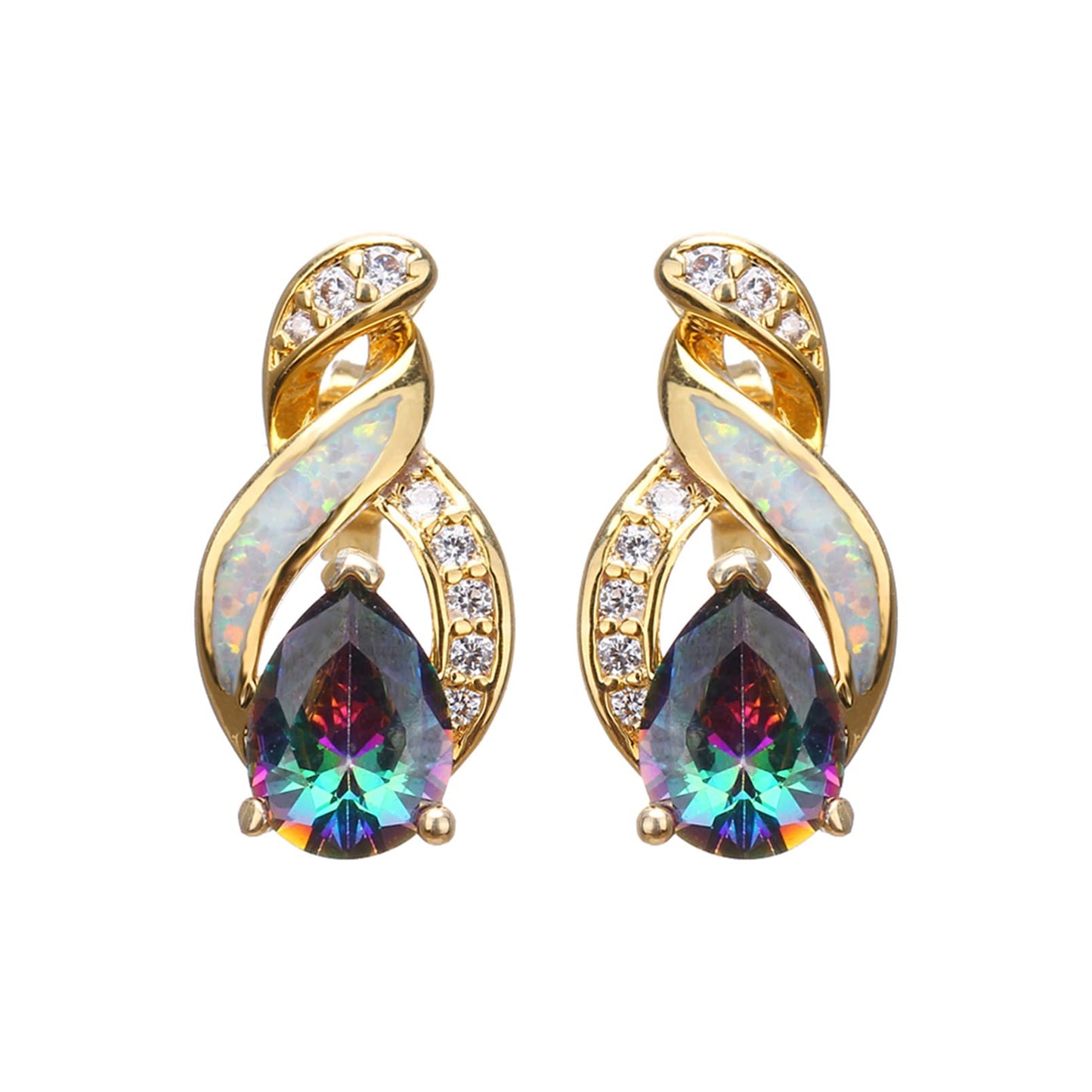 Jewelry Sets Australian Created Opal Necklace Earrings Jewelry for Mom