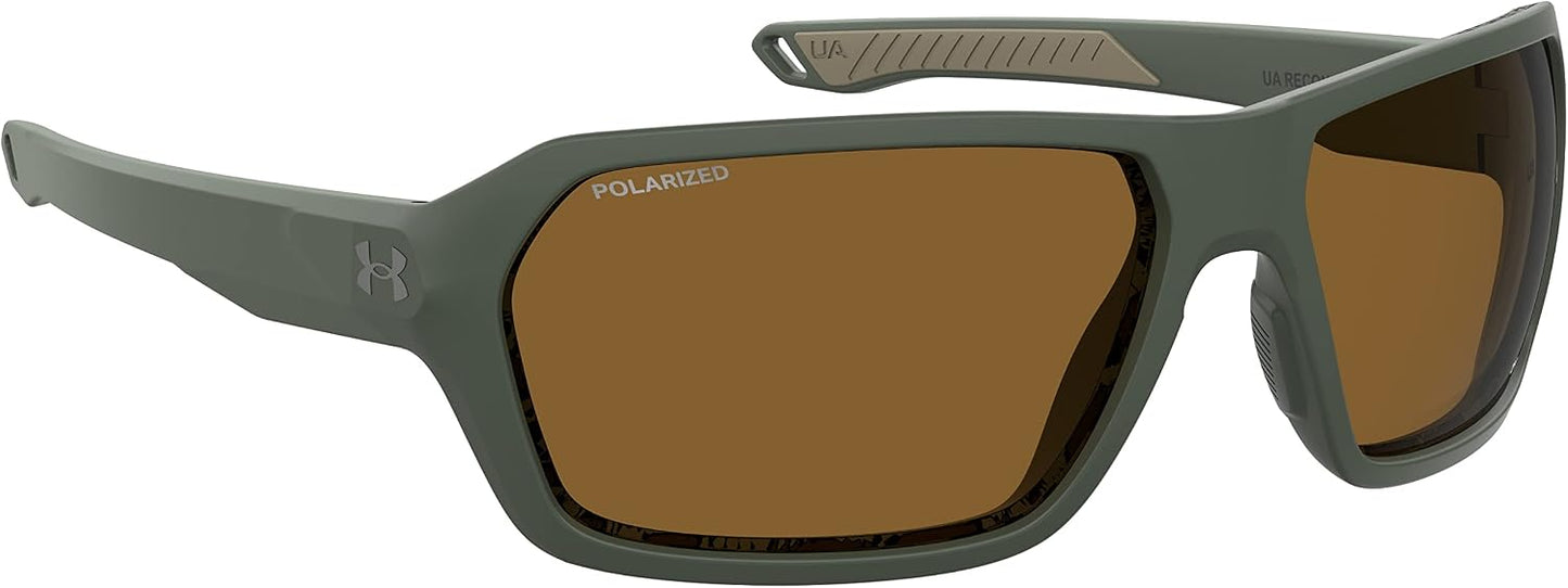 UA Recon Square Sunglasses, Baroque Green Frame w/ Polarized Brown HC Lenses (1374558)