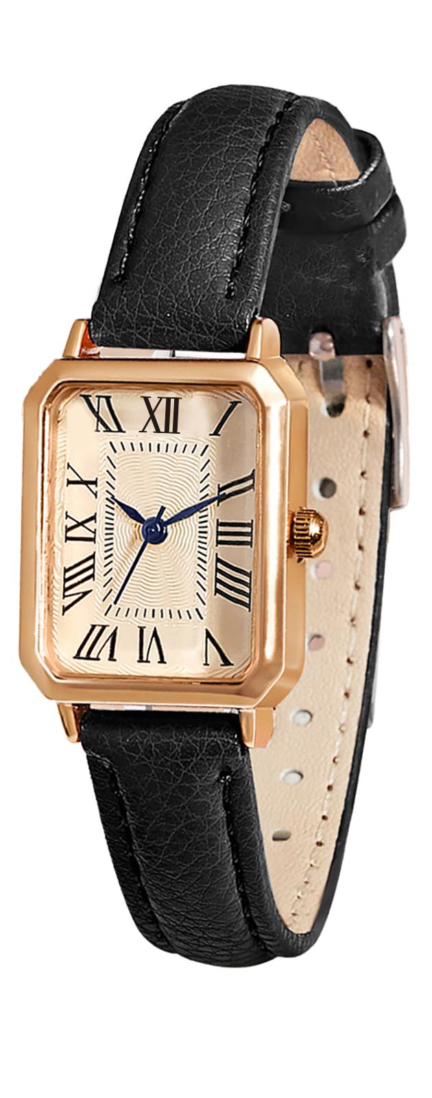 BESTKANG Leather Strap Watches for Women Elegant Dainty Ladies Watch Vintage Rectangle Women Quartz Wrist Watch