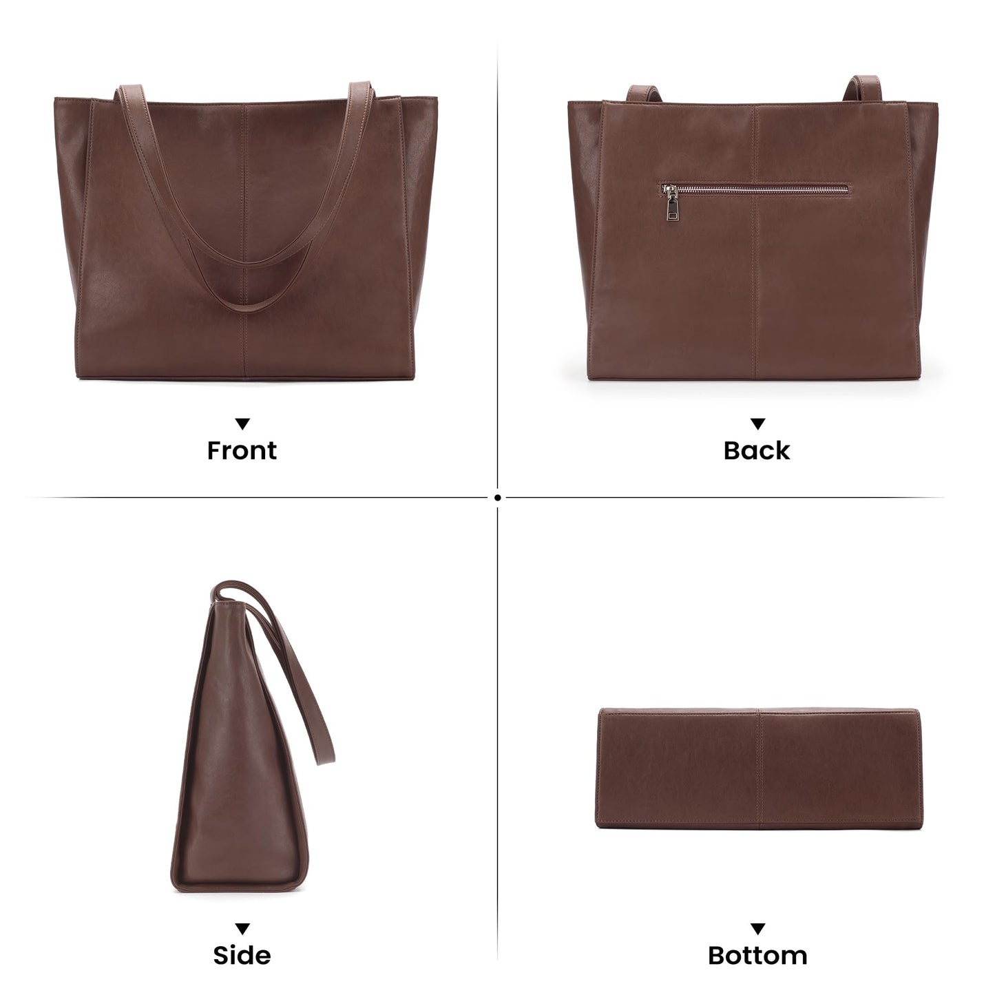 befen Genuine Leather Tote Bag for Women Work, Women's Leather Shoulder Bags Purses Satchel Handbags with Laptop Compartment