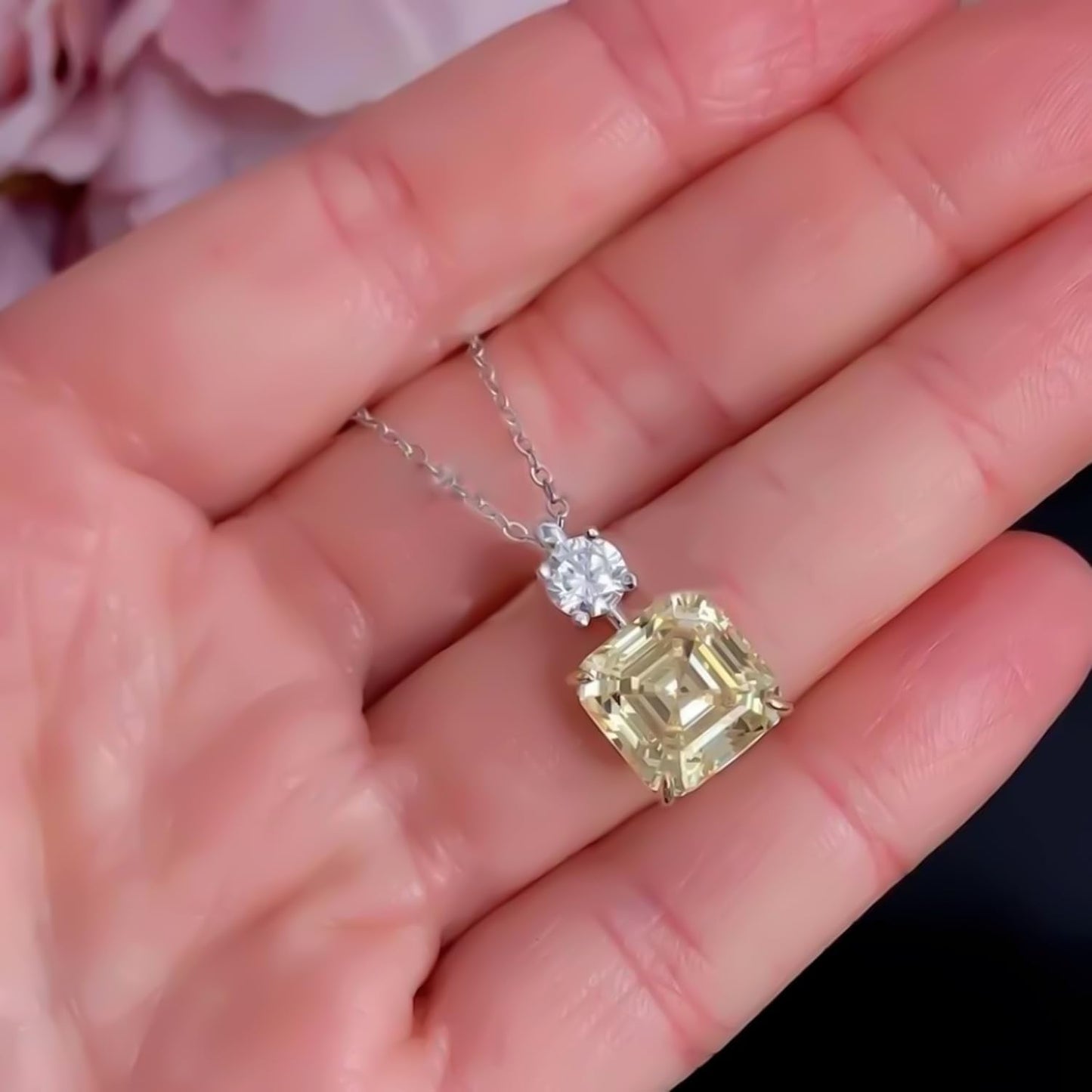 REAL-GEMS 5.00 Ct Natural Champagne Diamond Pendant Necklace for Women Handmade Sterling Silver Certified Jewelry Without Chain Solitaire Style Fine Jewelry Piece