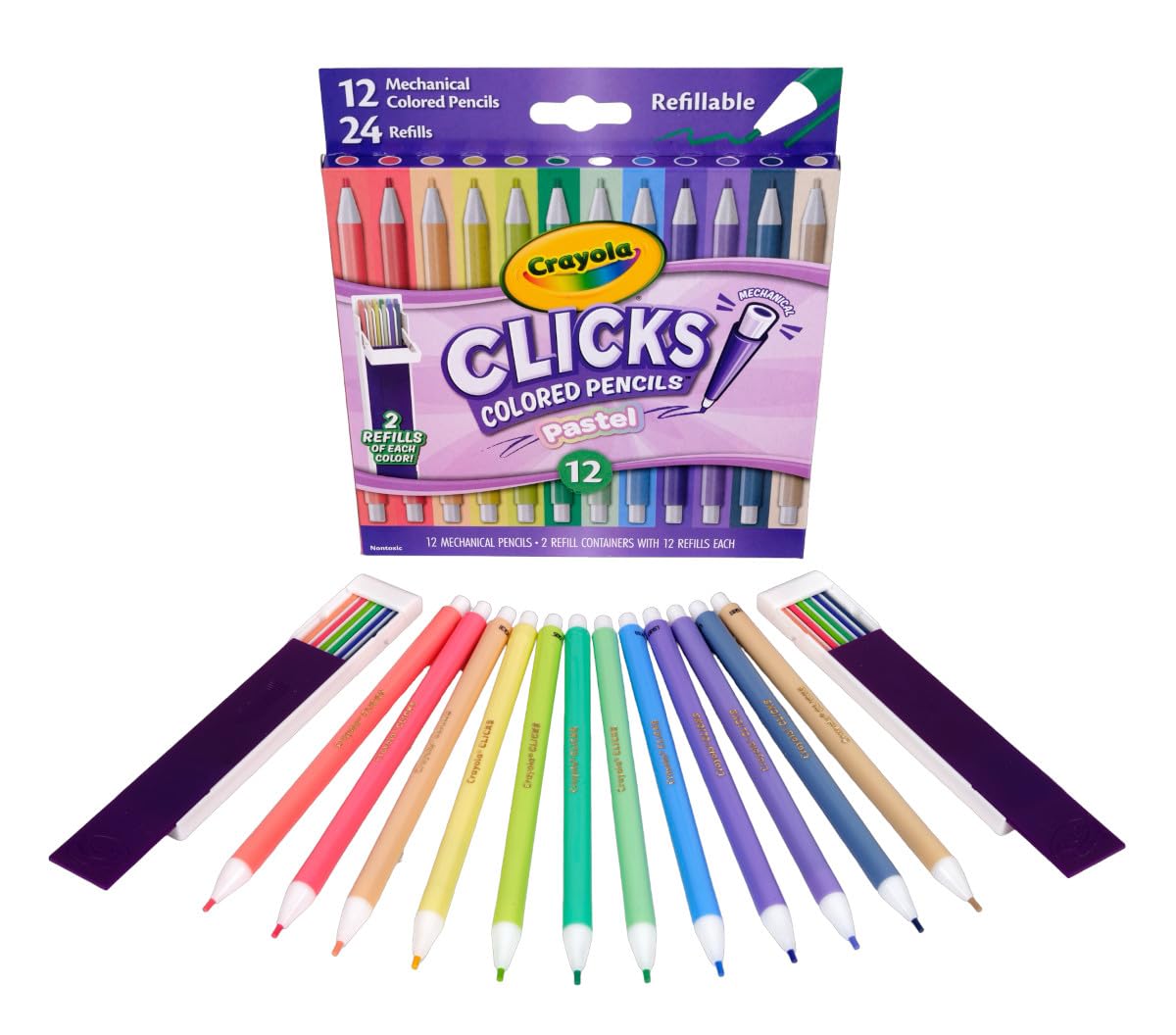 Crayola Clicks Retractable Tip Markers (10ct), Washable Cone Tip Art Marker Set, Cute Aesthetic School Supplies, Classroom Must Haves, Ages 3+