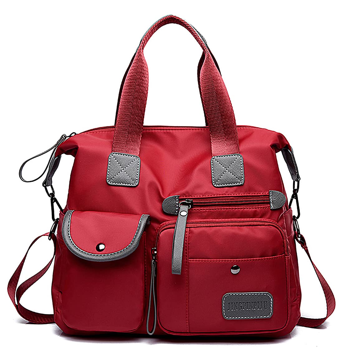 Tote Bag for Women,Multi Pockets Shoulder Handbag,Nurse Bag for Work,Large Cross body Purse,Fashion Nylon Top Handle Satchel