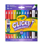 Crayola Clicks Retractable Tip Markers (10ct), Washable Cone Tip Art Marker Set, Cute Aesthetic School Supplies, Classroom Must Haves, Ages 3+