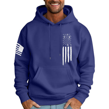 Ymosrh Mens Patriotic Hoodies USA Flag Print Hooded Sweatshirt Pullover Casual Fashion Hoodie, M-6XL