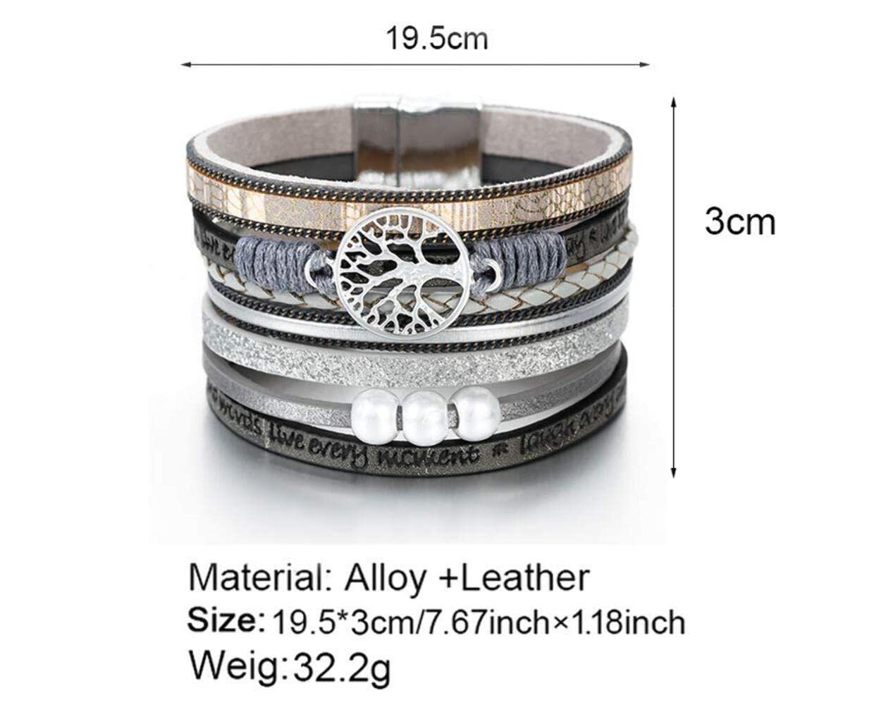Fesciory Leather Wrap Bracelets for Women, Boho Western Layered Jewelry | Layered leather cuff bracelets, Easy on and off, Boho western style, Daily wear, Gift for women
