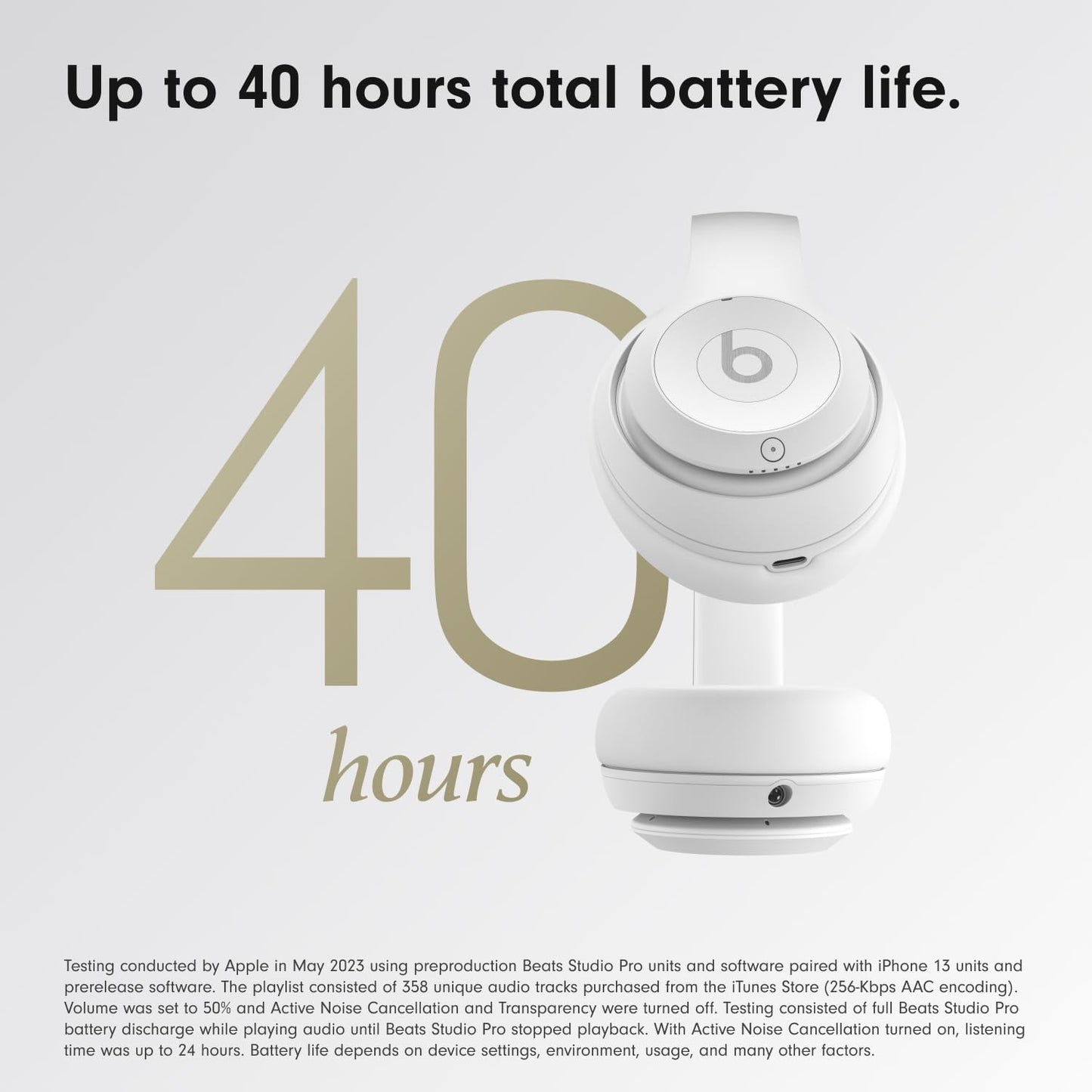 Beats Studio Pro Premium Wireless Over-Ear Headphones- Up to 40-Hour Battery Life, Active Noise Cancelling, Great for Travel & Commuting, Apple & Android Compatible - Exclusive Sand Gray