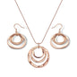 Hypoallergenic Silver Circle & Dangle Earrings and Necklace Set for Women Geometric Boho Style Hoop Jewelry for Women-Lightweight & Dangling-Gift for Bohemian Fashionistas