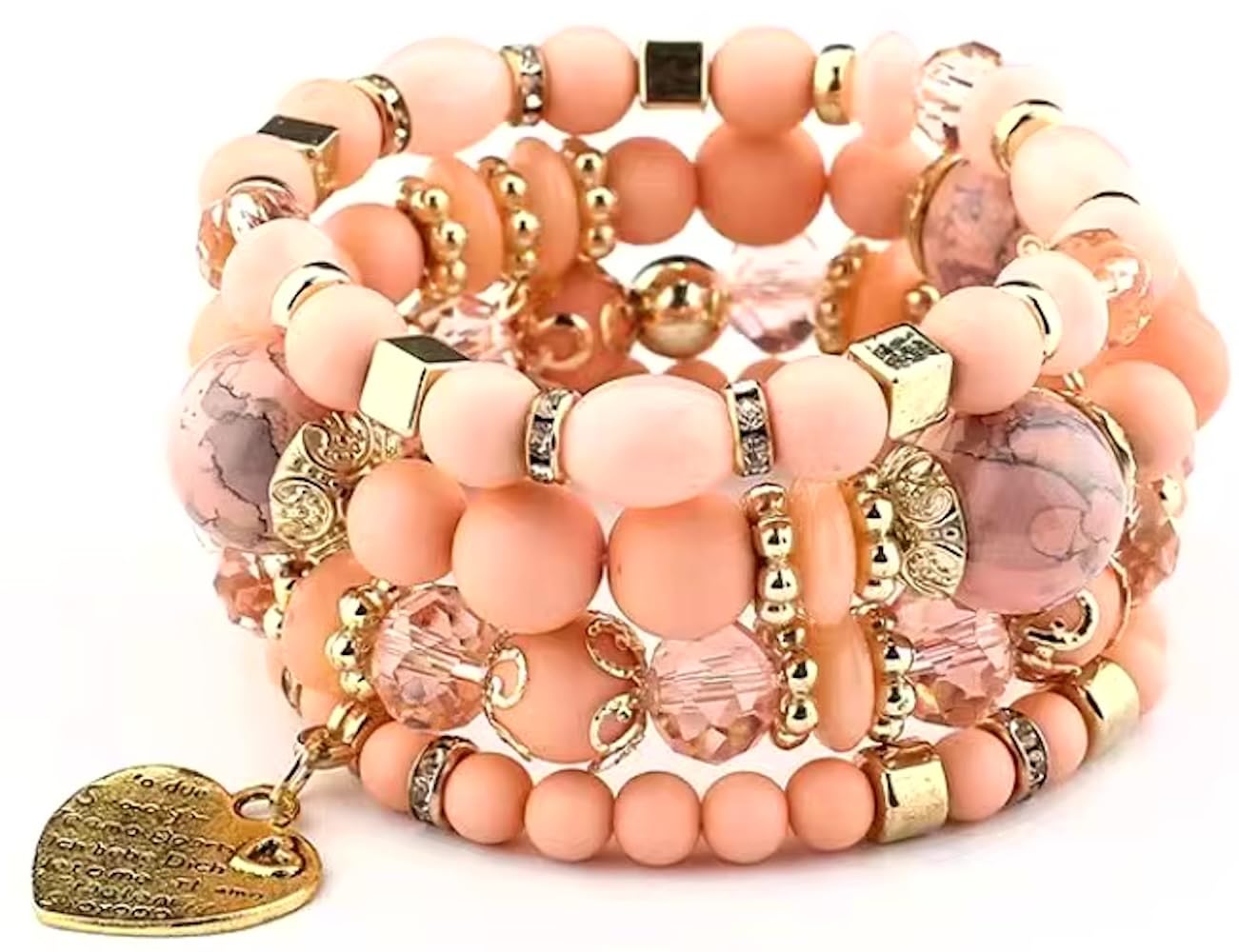 Women Beaded Bracelet Set | Colorful Boho Stackable Trendy Design with Crystal Accents Multilayer Bangle Bracelet | Fashion Stretch Braclets Jewelry for Women