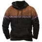 Men's Hooded Sweatshirt American Flag Print Long Sleeve Pullover Sweatshirt Vintage Tribal Aztec Graphic Hoodie Tops
