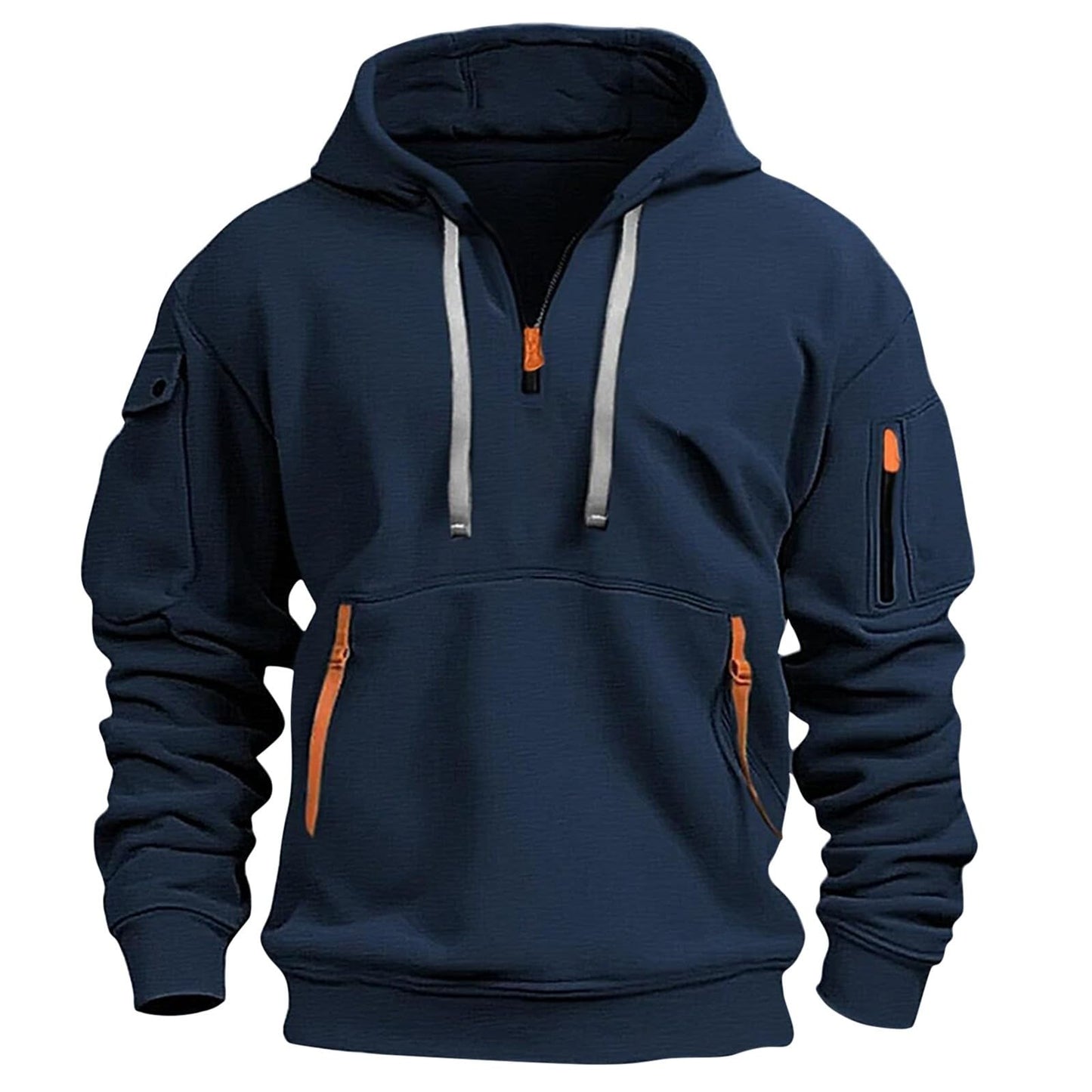 RTTUIOP Hoodies for Men Quarter Zip Pullover Tactical Sweatshirt Vintage Long Sleeve Casual Fashion Hoodie With Pockets
