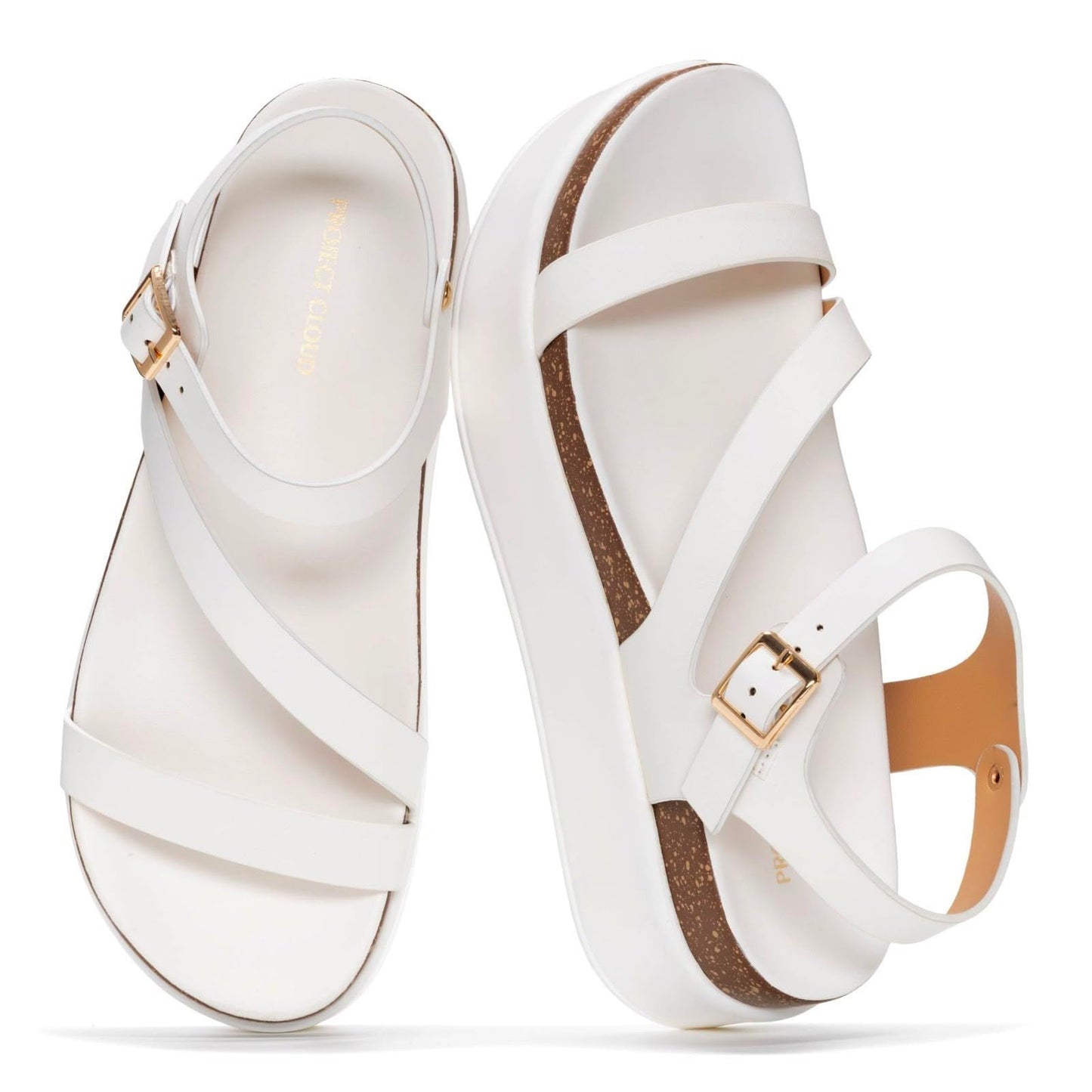 Project Cloud Adjustable Strap Platform Sandals Women Footwear (Mellow) | Plush & Soft Insole Wedge Sandals for Women; Water-Resistant Platform Sandals Women; Non-Slip and Lightweight Wedge Sandals