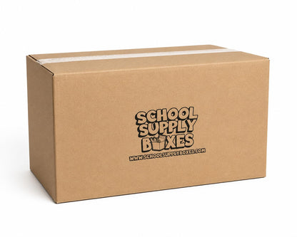 Back to School Supply Box Grades K-5 - School Supply Boxes - 32 Piece School Supplies Kit Includes Markers, Crayons, Pencils, Scissors, Folders, Glue Sticks, Notebook, and Composition Book