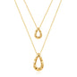 Dainty Gold Layered Necklaces for Women Chunky 14K Gold Plated Teardrop Pendant Necklace Trendy Simple Jewelry Gifts for Women