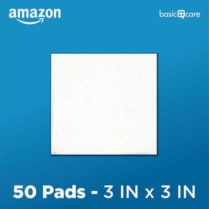 Amazon Basic Care Gauze Pads, 4x4" Sterile Medical Wound Dressing Sponges, 12-Ply, Extra Absorbent, for Cleaning, Covering & Cushioning Cuts & Minor Injuries, 50 Count, 1-Pack (Previously All Health)