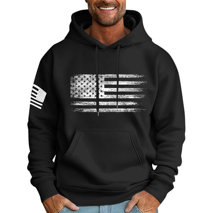 Ymosrh Mens Patriotic Hoodies USA Flag Print Hooded Sweatshirt Pullover Casual Fashion Hoodie, M-6XL