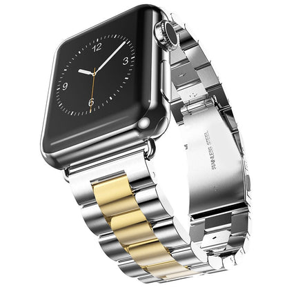 Seven Band Solid Stainless Steel for Apple Watch for Women | Compatible with Apple Watch Band 42mm/41mm/40mm/38mm, Metal Strap for Iwatch Series 11-1/SE 1-3 Women and Men, Gold Silver.