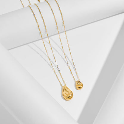 Dainty Gold Layered Necklaces for Women Chunky 14K Gold Plated Teardrop Pendant Necklace Trendy Simple Jewelry Gifts for Women
