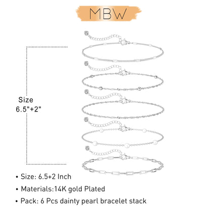 Dainty Simple Gold Bracelets for Women, Stackable Satellite Paperclip Lip Bracelet Set Tiny Lip Dot Chain Box Link for Handmade Gift Minimalist Cute Trendy Jewelry Gold Accessories for Women